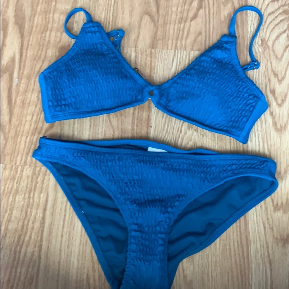 Blue swimsuit from Target. Both bottems and top